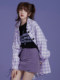 Black and purple fake two-piece T-shirt long-sleeved sweet and cool breasts good girl