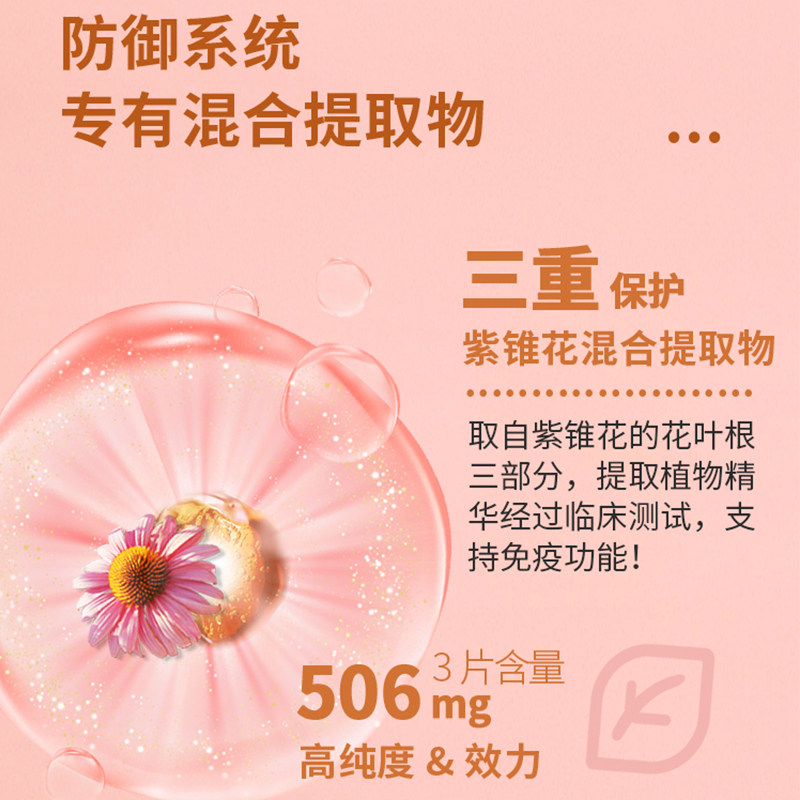 美国安利纽崔莱松果菊健体片正品菊 澳品味海外紫锥菊提取物