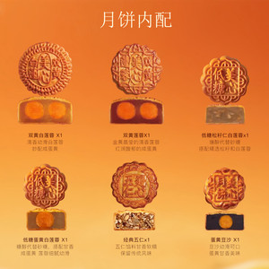 美心精选口味月饼礼盒730g双黄白莲蓉检点五仁中秋送礼礼品