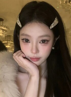 韩系女团超闪满钻水滴BB夹