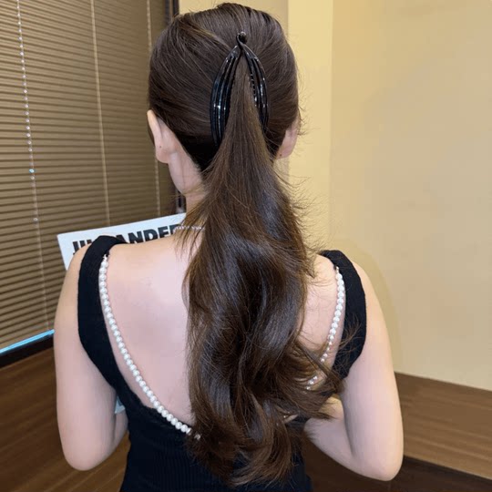 气质简约大气发夹懒人鱼香蕉夹后脑勺马尾竖立头饰女高级百搭发卡