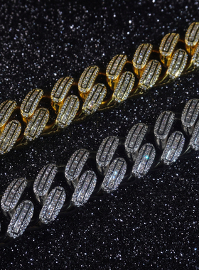 LFL镀金5A锆石古巴链男女款