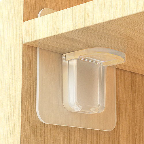 免打孔隔板托固定器层板托钉衣柜橱柜免钉粘贴支撑片搁板三角支架 - 图0