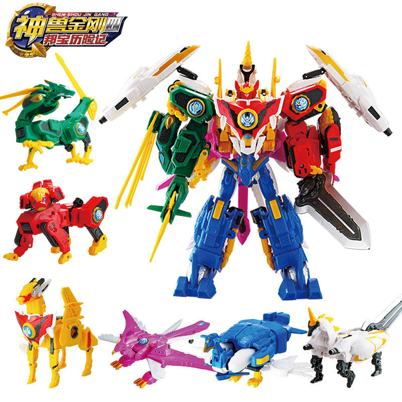 神兽金刚玩具6六合体变形机器人 热品库 性价比省钱购