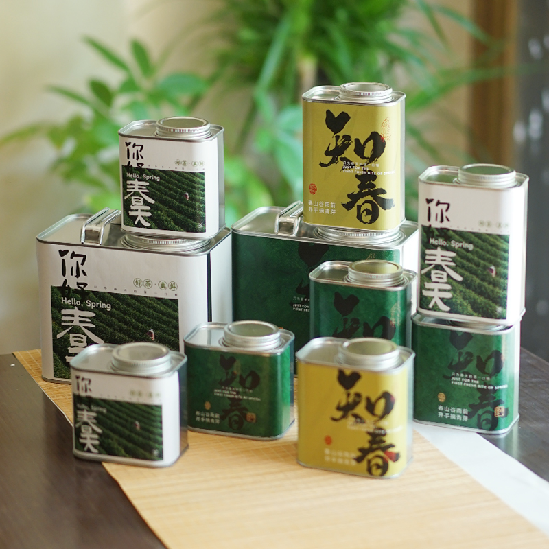 创意明前龙井茶叶罐高档密封新中式茶罐半斤一斤绿茶空铁罐可定制 - 图1