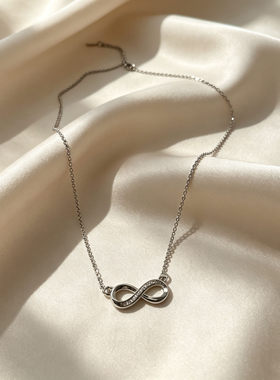 轻奢项链女银色金属链条锁骨链时尚简约