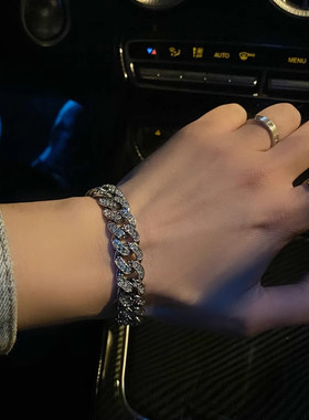 韩版镶钻双层手链女冷性风金属感个性气质高级感手饰