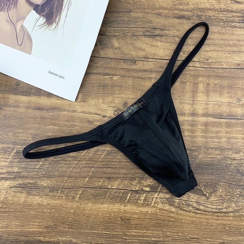 男士丁字内裤性感时尚纯色型男T型裤低腰U凸显大冰丝薄款细带速干,淘宝优惠券,粉丝福利购,淘宝优惠卷