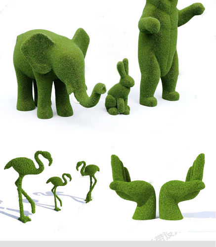 动物绿植雕塑景观小品植物绿雕草雕卡通造型市政绿化 su模型素材 - 图2