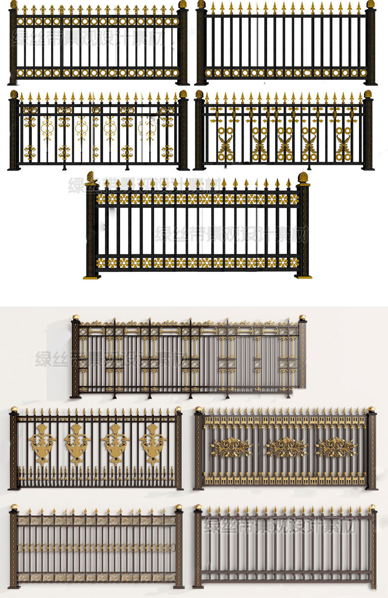 铁艺栏杆铝艺围栏su模型欧式庭院住宅小区栅栏护栏围墙草图大师,淘宝优惠券,粉丝福利购,淘宝优惠卷