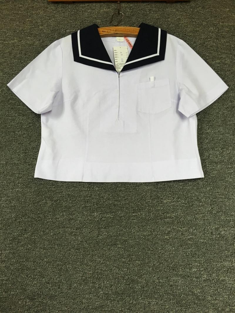 中古JK制服衬衫短袖日制萌妹白色衬衫水手服中间服夏服4-图3