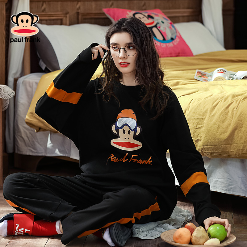 大嘴猴春秋季纯棉长袖情侣男睡衣 花之棉睡衣/家居服套装