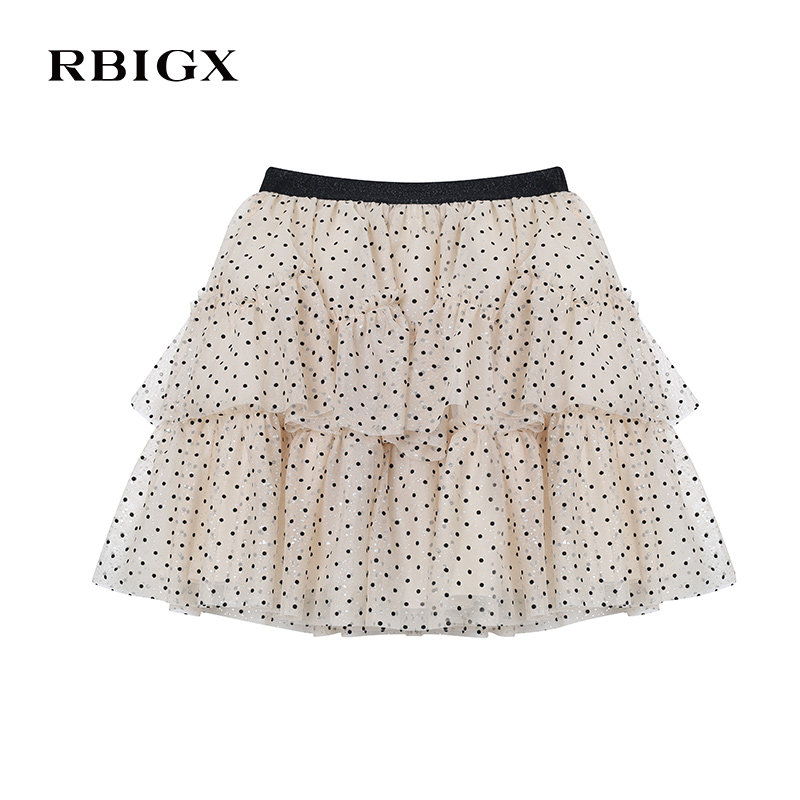 【清仓】RBIGX瑞比克童装秋季百搭潮流女童波点网纱蓬蓬裙短裙子,淘宝优惠券,粉丝福利购,淘宝优惠卷
