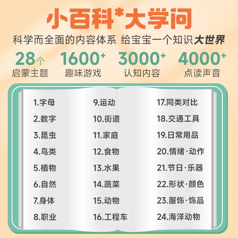 贝灵会说话的双语百科手指发声书儿童早教启智中英启蒙