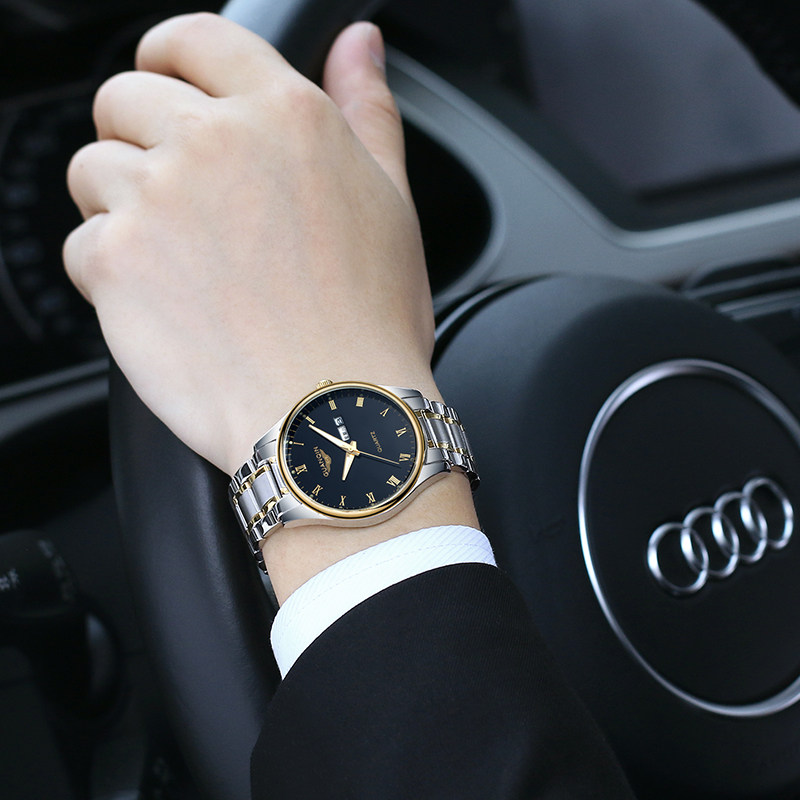 冠琴正品男士防水时尚夜光石英表 冠琴瑞宏国产腕表