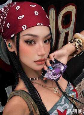 复古佩斯利花纹酒红方巾腰果花印花头巾潮酷男女户外遮阳布艺方巾