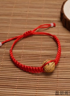 雕刻红绳手链凤尾手工民