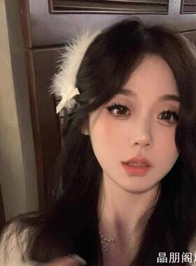 超仙拍照发饰高级感蝴蝶结羽毛发夹氛围感侧边夹新娘结婚夹子纯欲