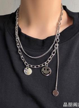 男童街舞儿童古巴钛钢项链小男孩配饰嘻哈时尚穿搭配饰锁骨链女童