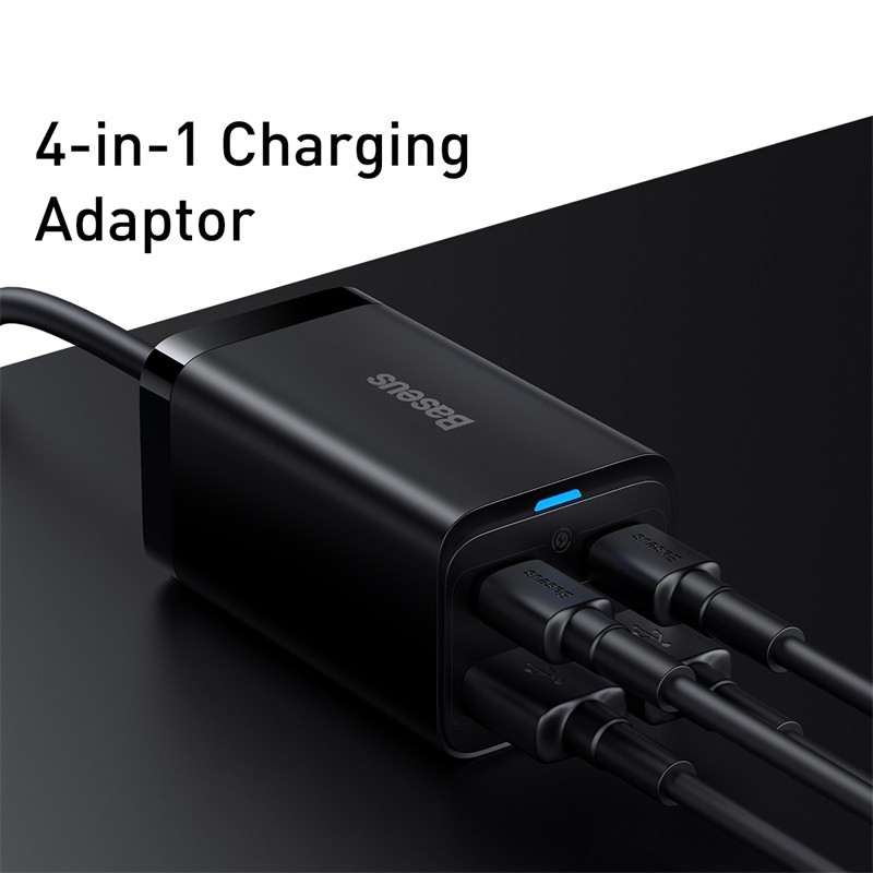 Baseus 100W 65W GaN Charger Desktop Laptop Fast Charger 4 in 1 Adapter EU欧规充电器适用iPhone 14 Pro - 图0