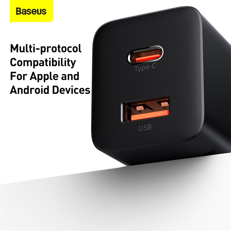 Baseus PD Fast Charger 30W USB Type C Charger QC3.0 USB C Quick Charge Super Si超级硅快充充电器 - 图1