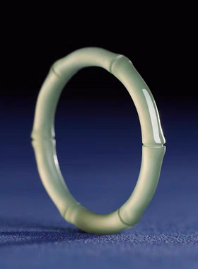 田玉竹节戒指男尾戒女款节节高升