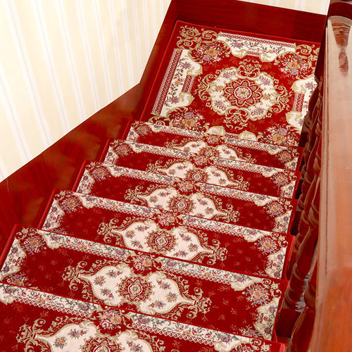 欧式楼梯踏步垫免胶自粘实木家用防滑垫子旋转可定制裁剪满铺地毯 - 图2