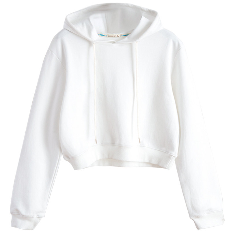 2020新款高腰短款白色加绒加厚卫衣 佐贝卡卫衣/绒衫