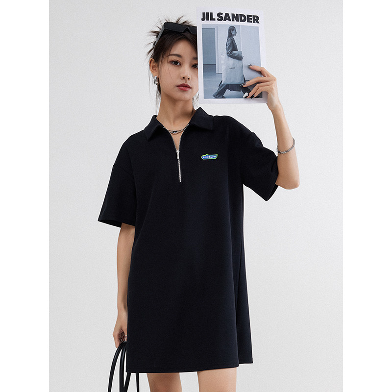 zuobeika潮牌黑色女夏短袖潮连衣裙 佐贝卡连衣裙