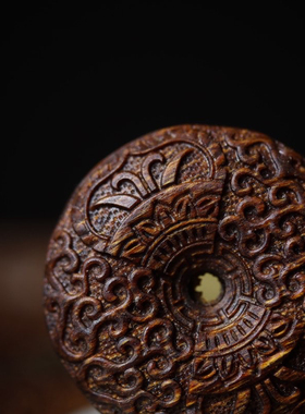 芽庄奇楠沉香祥云平安扣吊坠香韵花香奶香蜜甜馨果味34mm男女挂件