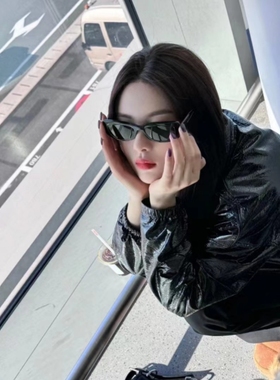 赵露思墨镜女时尚韩版猫眼杨超越显瘦街拍欧美复古白色太阳镜男酷