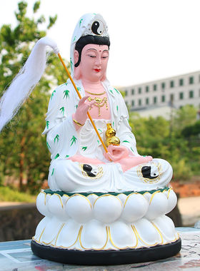 白衣慈航道人神像树脂神像真人大士慈航普度自在天尊供奉佛像摆件