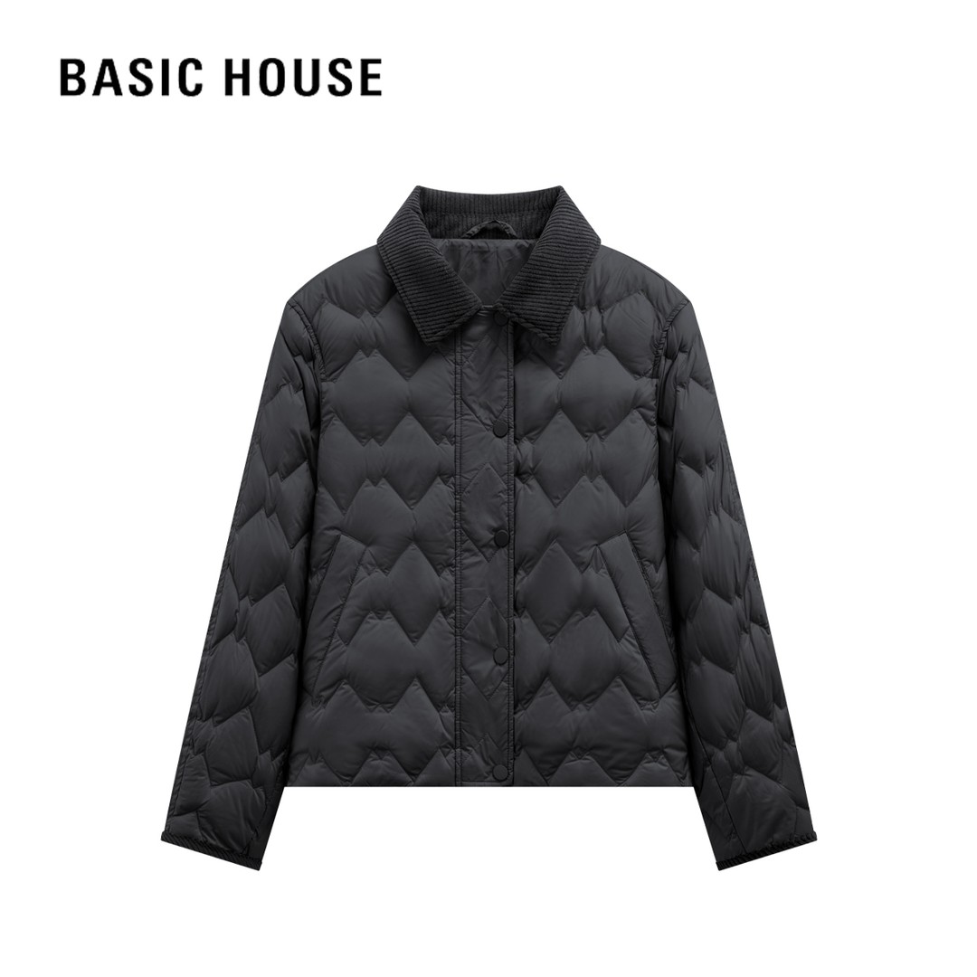 百家好时尚巴恩风百搭显瘦轻薄羽绒服女冬季新款撞色翻领时尚外套 - 图2