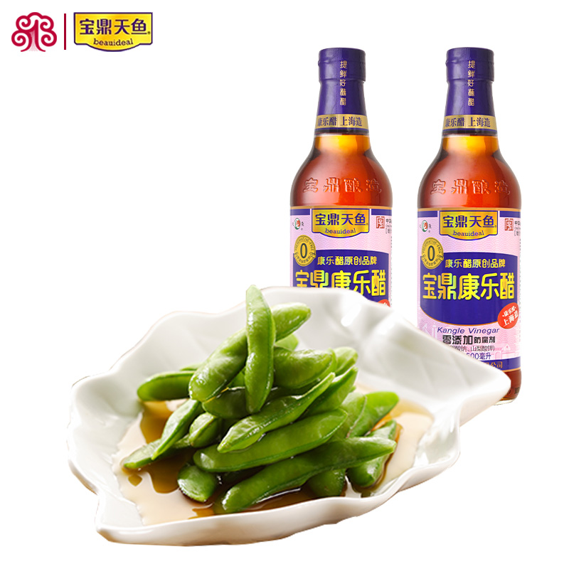 上海宝鼎天鱼康乐醋500ml*2瓶米醋食用醋蒸饺蘸醋凉拌醋甜醋 - 图0