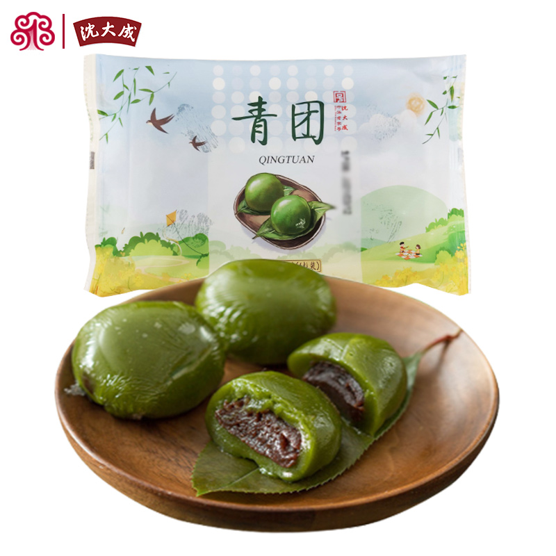 上海沈大成青团豆沙糕团特产小零食早餐糕点心下午茶360g清明时令_零食_坚果_特产