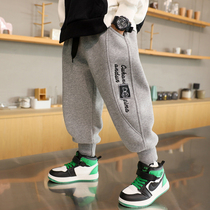 Boy pants autumn winter style Han version in Korean version Childrens winter sweatpants garnter thickened and integrated suede baby sports pants