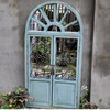 Retro distressed wall decoration mirror solid wood courtyard balcony
