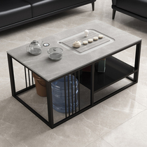 Tea table office reception of small tea table integrated rock plate Gongfu tea table minimalist modern with boiling kettle suit