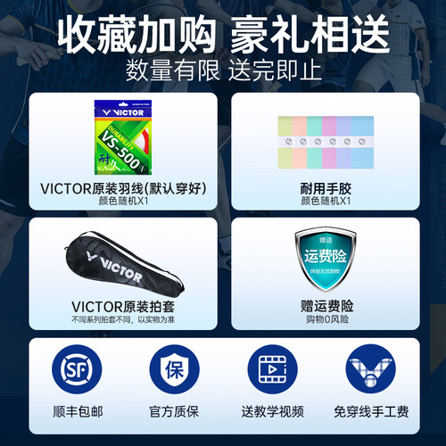 正品victor胜利羽毛球拍纳米SN7威克多小鬼斩进攻拍小隼HAWK PRO - 图2