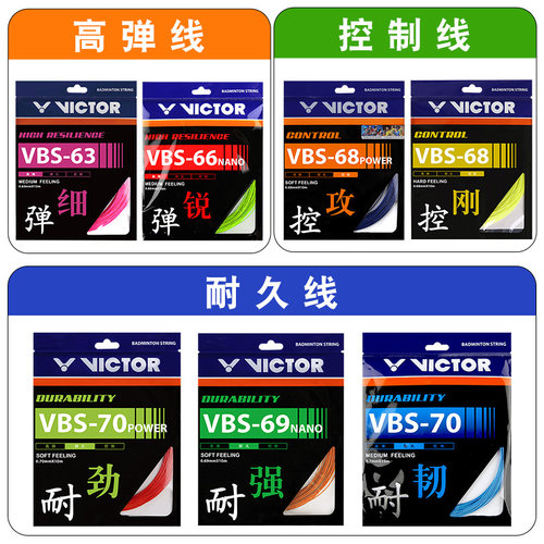VICTOR胜利羽毛球拍线威克多正品高弹耐打线专业控制型羽线VBS63 - 图0