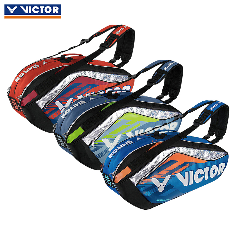 正品VICTOR勝利羽毛球拍單雙肩 維克多揹包羽拍包BR9208十二支裝