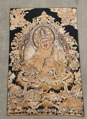 国画丝绸织锦绣唐喀佛像尼泊尔画像收藏装饰画唐卡刺绣挂画挂画