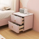 Mousse flagship store bedside table home bedroom pink storage cabinet double-layer storage bedside cabinet bedside storage rack