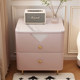 Mousse flagship store bedside table home bedroom pink storage cabinet double-layer storage bedside cabinet bedside storage rack
