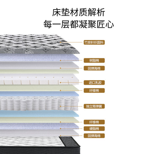慕思旗舰店卷包记忆棉乳胶弹簧床垫席梦十大慕斯名牌家用软硬垫 - 图1
