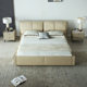 Mousse flagship store bed leather bed modern simple leather art bed soft bag double bed bedroom