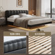 Mousse official leather bed modern simple bed frame suspended bed double bed light luxury puff bed soft bed