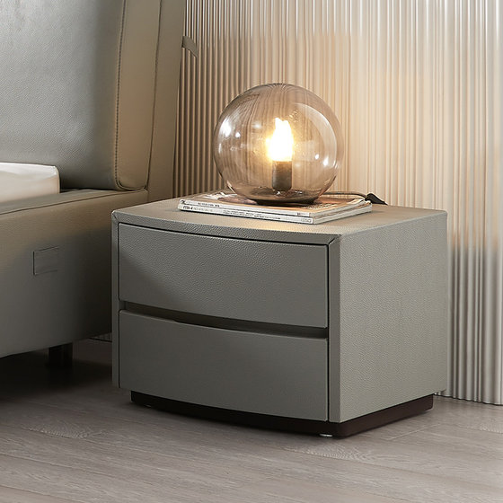 Mousse bedside table leather art Nordic storage two buckets
