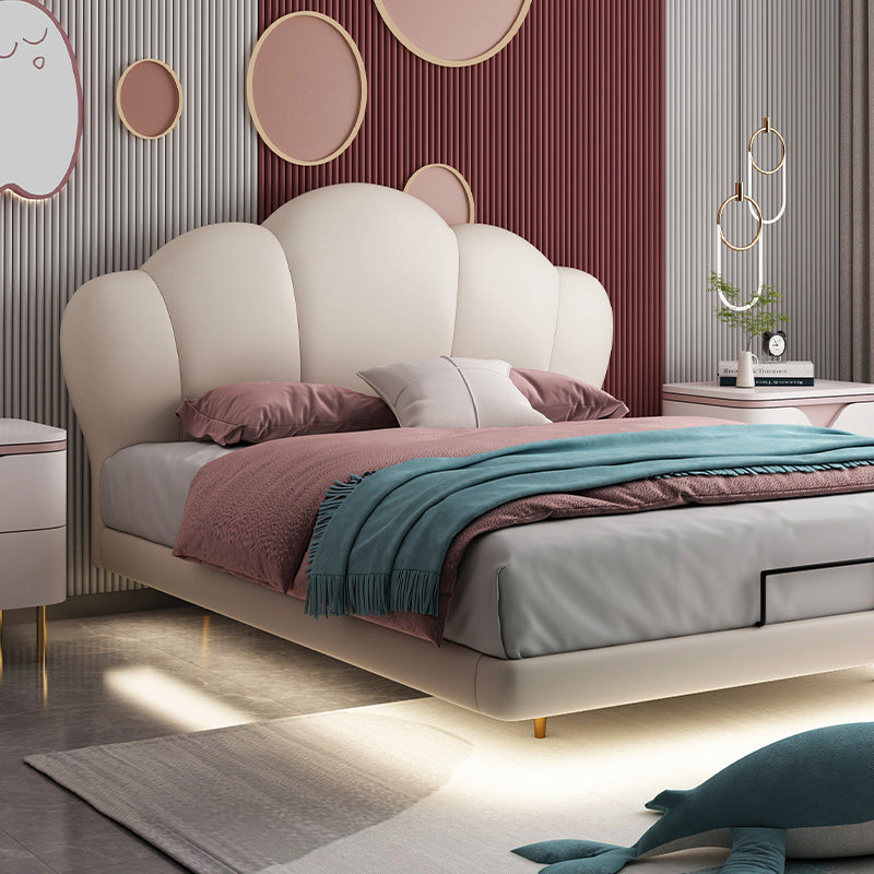 慕思官方旗舰店悬浮女孩软包儿童床 慕思儿童床