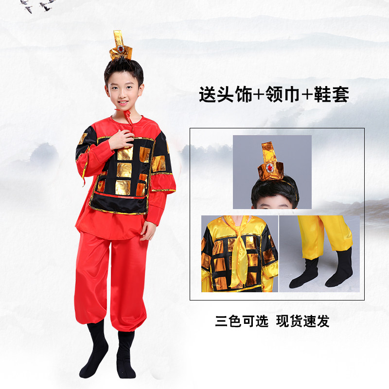 儿童古代士兵服装男童花木兰演出服 孤豹儿童演出服